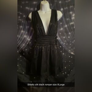 Elegant Black Sleeveless side showing romper